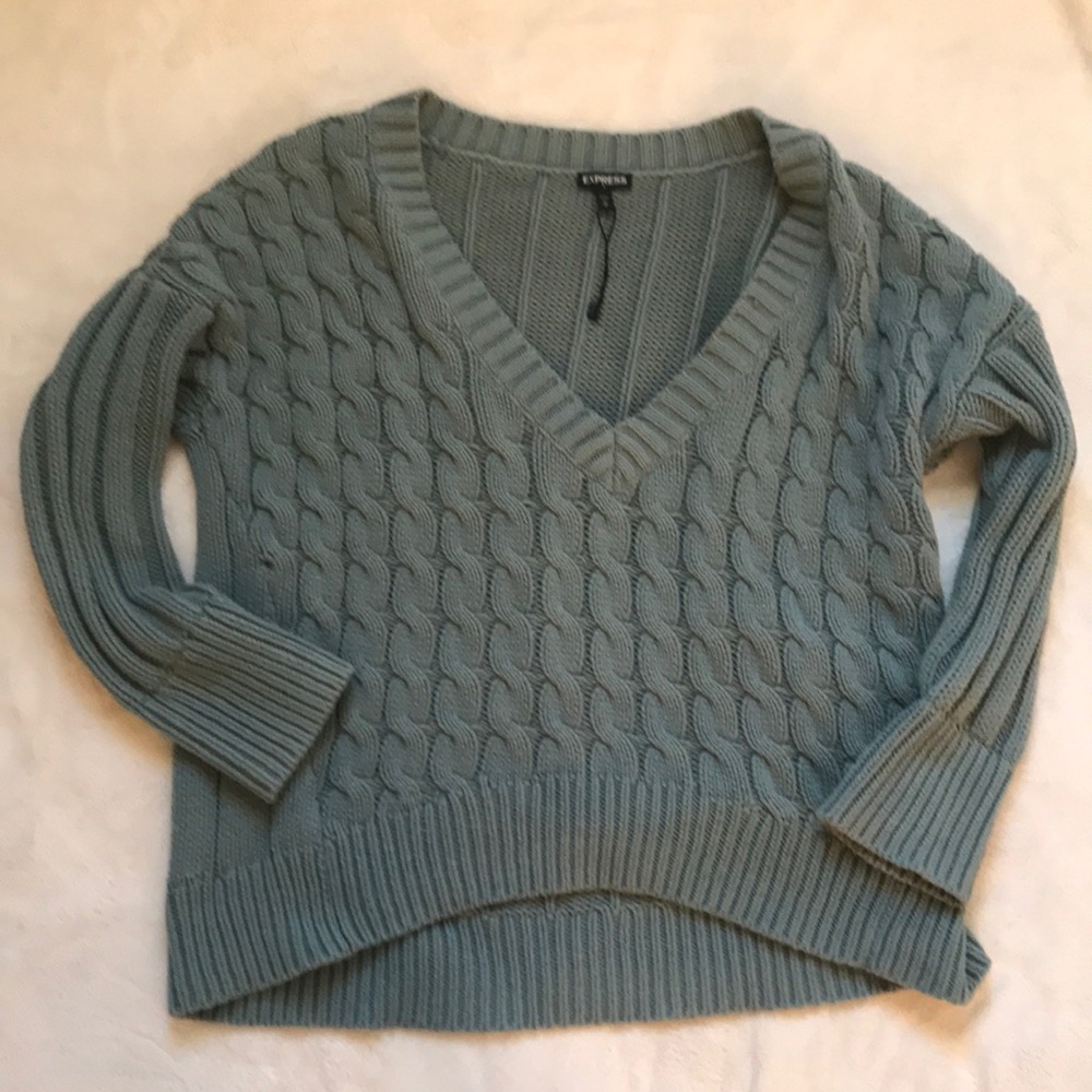 Express Oversized Sage Green Sweater